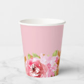 Elegantes Brautparty Wasserfarben Pappbecher (Rückseite)