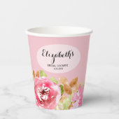 Elegantes Brautparty Wasserfarben Pappbecher (Vorderseite)