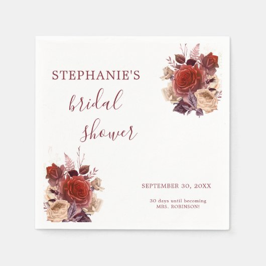 Elegantes Brautparty Wasserfarben Serviette (Vorderseite)