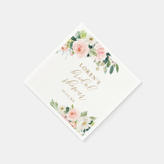 Elegantes Brautparty Wasserfarben Serviette (Ecke)