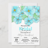 Elegantes Brautparty Watercolor Aqua Einladung (Vorderseite)