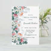 Elegantes Brautparty Watercolor Einladung (Stehend Vorderseite)