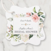 Elegantes Brautparty Watercolor Rosa Rosa Blush Geschenkanhänger (Vorderseite)