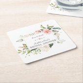 Elegantes Brautparty Watercolor Rosa Rosa Blush Rechteckiger Pappuntersetzer (angewinkelt)