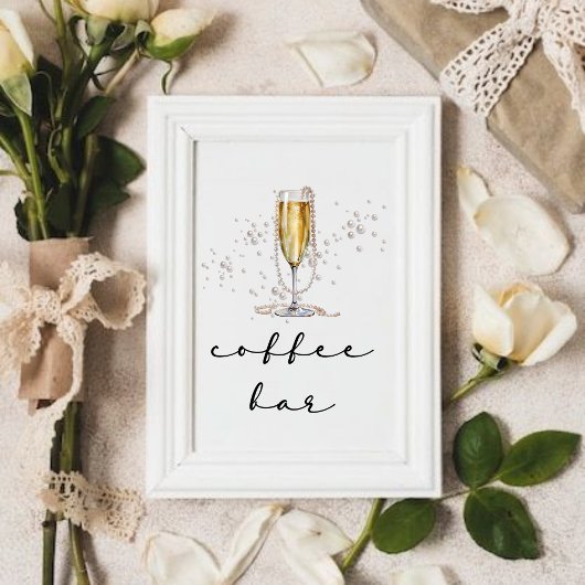 Elegantes Brautparty Watercolor Sockelschild