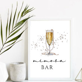 Elegantes Brautparty Watercolor Sockelschild