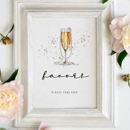 Elegantes Brautparty Watercolor Sockelschild