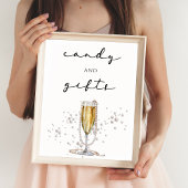 Elegantes Brautparty Watercolor Sockelschild