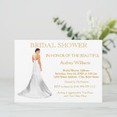 Elegantes Brautparty Wedding Gown Einladung (Stehend Vorderseite)