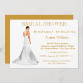 Elegantes Brautparty Wedding Gown Einladung (Vorne/Hinten)