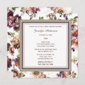 Elegantes Brautparty Weinflora Einladung (Vorne/Hinten)