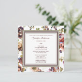 Elegantes Brautparty Weinflora Einladung (Stehend Vorderseite)