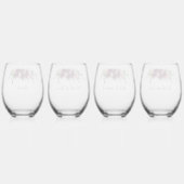 Elegantes Brautparty Weinglas Ohne Stiel (Hinten)