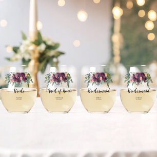 Elegantes Brautparty Weinglas Ohne Stiel