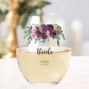 Elegantes Brautparty Weinglas Ohne Stiel