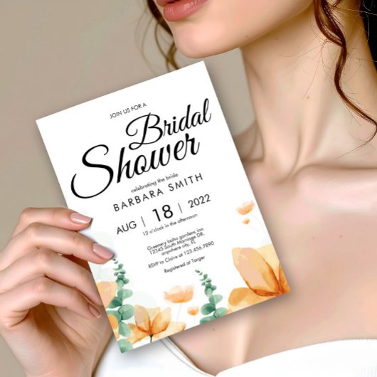 Elegantes Brautparty Wildblume Postkarte