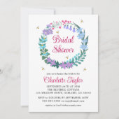 Elegantes Brautparty Wildblumen Garland Einladung (Vorderseite)