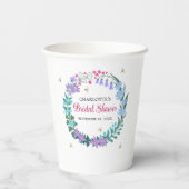 Elegantes Brautparty Wildblumen Garland Pappbecher (Rückseite)