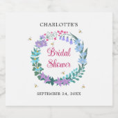 Elegantes Brautparty Wildblumen Garland Schaumweinetikett (Einzelnes Label)