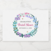 Elegantes Brautparty Wildblumen Garland Schaumweinetikett (Einzelnes Label)