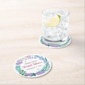 Elegantes Brautparty Wildblumen Garland Wreath Runder Pappuntersetzer (Vor Ort)