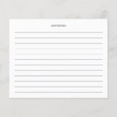 Elegantes Brautparty Wildblumen Rezept Karte (Rückseite)