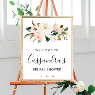 Elegantes Brautparty Willkommenspender, Begrüßungs Poster