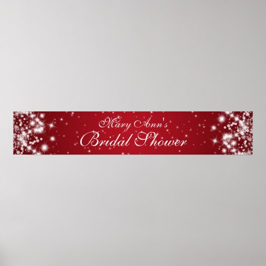 Elegantes Brautparty Winter Sparkle Rot Poster (Vorne)