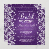 Elegantes Brautparty Wintergarten Lila Einladung (Vorne/Hinten)