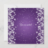 Elegantes Brautparty Wintergarten Lila Einladung (Rückseite)