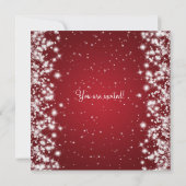 Elegantes Brautparty Wintersportort Rot Einladung (Rückseite)