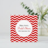 Elegantes Brautparty Zickzack Muster Einladung (Stehend Vorderseite)