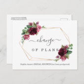 Elegantes Brautparty zur Änderung von Plänen versc Postkarte (Vorne/Hinten)