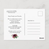Elegantes Brautparty zur Änderung von Plänen versc Postkarte (Rückseite)