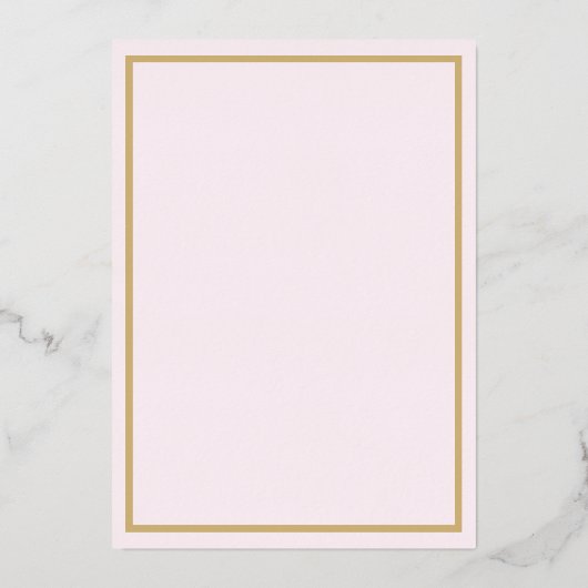 Elegantes Brautrosa und Golddusche Einladung (Rückseite)