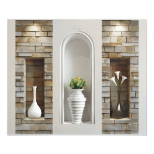 Elegantes Brick Wall Fake Shelf Fotodruck