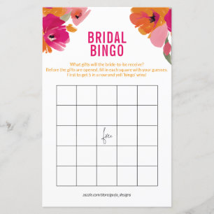 Elegantes Bridal Bingo Cards Brautparty
