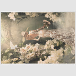 Elegantes Bride Back Factory Arkade Portrait Seidenpapier