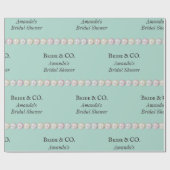 Elegantes Bride & Co Aquamarines Blue Pearl Brautp Geschenkpapier (Flach)