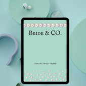 Elegantes Bride & Co Aquamarines Blue Pearl Brautp Poster