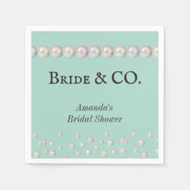 Elegantes Bride & Co Aquamarines Blue Pearl Brautp Serviette