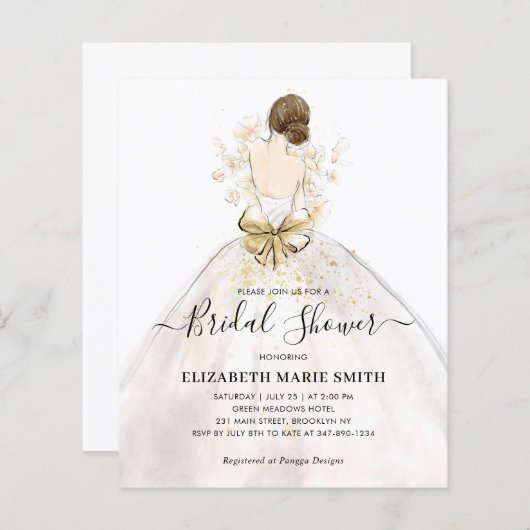 Elegantes Bride Wedding Gown Dress Brautparty (Vorne/Hinten)