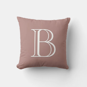Elegantes Briefmonogramm Anfangsbuchstabe Pink Ros Kissen
