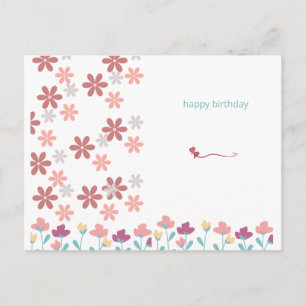Elegantes Briefpapier mit Kirschblüten und Herzen Postkarte