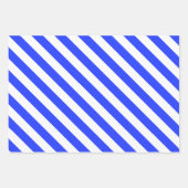 Elegantes Bright Royal Blue Striping Muster Geschenkpapier Set (Vorderseite 3)