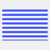 Elegantes Bright Royal Blue Striping Muster Geschenkpapier Set (Vorderseite 2)