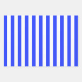 Elegantes Bright Royal Blue Striping Muster Geschenkpapier Set (Vorderseite)