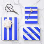 Elegantes Bright Royal Blue Striping Muster Geschenkpapier Set<br><div class="desc">Einfach gestreiftes Packpapier - perfekt für Hochzeiten,  Brautpartys und Geburtstage.</div>