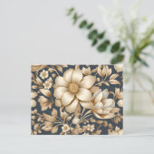 Elegantes Brocade-Muster Postkarte (Stehend Vorderseite)