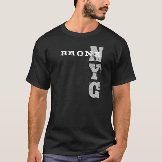 Elegantes Bronx Nyc Text Black Creative Design T-Shirt (Vorderseite)